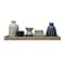 Multicolor Reactive Glaze Mango Wood Tray With Taper Holder and 4 Vases Set
